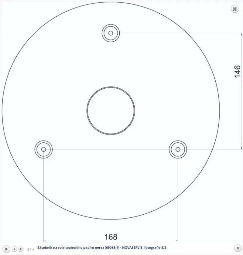 Zásobník na toaletní papír JUMBO, do 250mm. kartáčovaná nerez