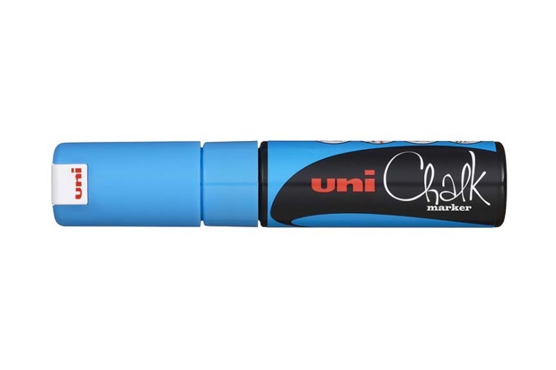 Značkovač UNI křídový popisovač 8mm. MODRÝ